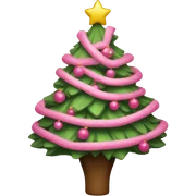 Pink Christmas tree sticker