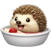 hedgehog-eats-dessert sticker