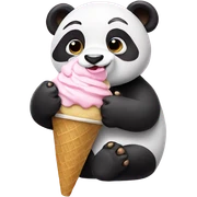 Panda eating ice cream sticker