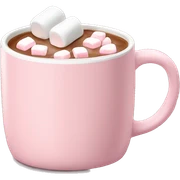 Light Pink mug of hot chocolate with marshmallows  sticker