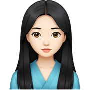 pretty asian women with long straight hair sticker