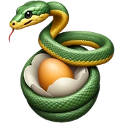 Snake with an egg sticker