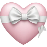 Pastel pink heart with white bow sticker