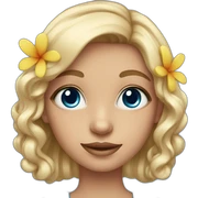 blue eyed girl with flower earrings sticker