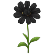 Black flower sticker
