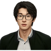 male in glasses with jacket sticker
