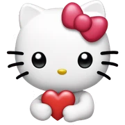 hello kitty with heart sticker