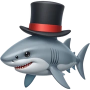 Shark with a top hat sticker