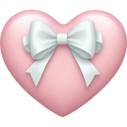 Pastel pink heart with white bow sticker