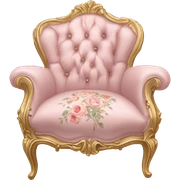 vintage rococo light pink dainty floral chair sticker