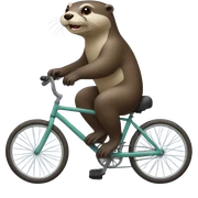 Otter on a bike sticker