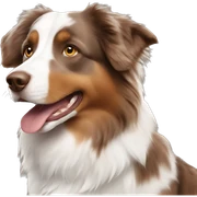 Brown and white australian shepherd sticker