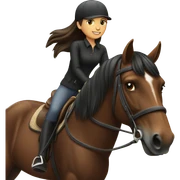 Girl on horseback dark bay horse sticker