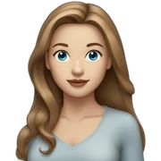 beautiful woman, straight light brown hair, blue eyes sticker