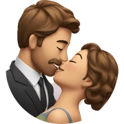 man kissing woman sticker