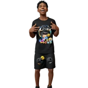smiling boy in black outfit sticker