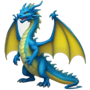 blue and yellow dragon sticker