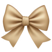 A beige bow sticker