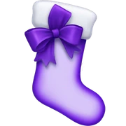 Purple Christmas stocking with purple bow sticker