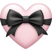 light pink heart with a black bow  sticker