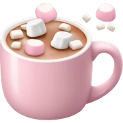 Light Pink mug of hot chocolate with marshmallows  sticker