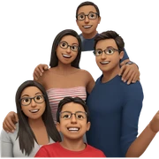 happy friends with glasses sticker