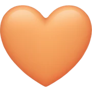 Pastel orange heart sticker