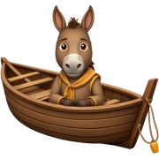 Donkey in boat sticker