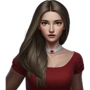 girl in red dress sticker