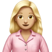 A blond girl with a silky pink pyjamas sticker