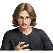 boy with phone in hand sticker