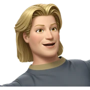 smiling girl with blonde hair sticker