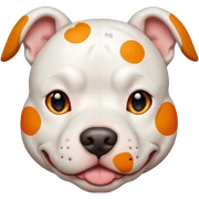 Un perro pitbull blanco con manchas naranjas sticker