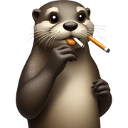 otter smoking a cigarette sticker