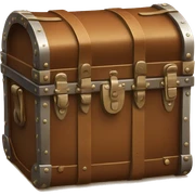 Brown leather traveling trunk sticker