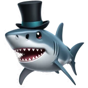 Shark with a top hat sticker