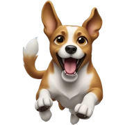 Dog jummping sticker