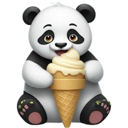 Panda eating ice cream sticker
