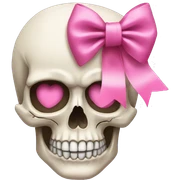 Skull with a pink bow sticker