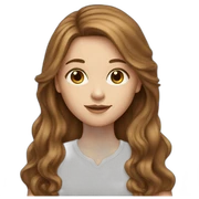 White girl with long brown hair sticker