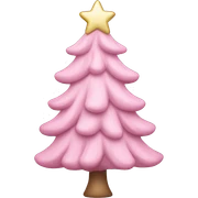 Pastel pink Christmas tree sticker
