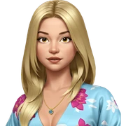 blonde girl in elegant kimono sticker