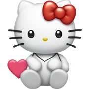 hello kitty with heart sticker