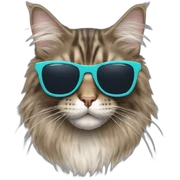 maine coon with sunglasses sticker