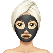 Lady with face mask spa beauty full face relaxing sticker