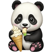 Panda eating ice cream sticker