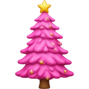 pink christmas tree sticker