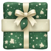 forest green and cream christmas present sticker