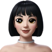 smiling girl with black hair sticker