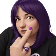 girl with purple hair closeup sticker
